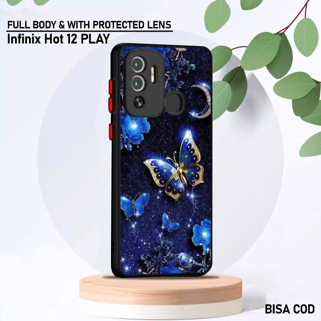 Case Infinix Hot 12 Play - Motif Case [ Buterfly 1 ] - Hardcase Infinix Hot 12 Play - Softcase Infin