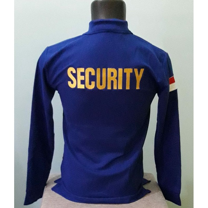 KAOS TBC SECURITY WINGS PANJANG - KAOS KERAH TBC WINGS SECURITY BIRU PANJANG FULL BORDIR