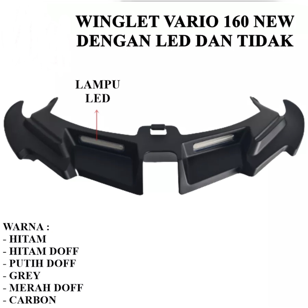 WINGLET HONDA VARIO 160CC ABS PLASTIK TANDUK WINGLET VARIO 160CC PLUS LAMPU LED/NON LAMPU LED