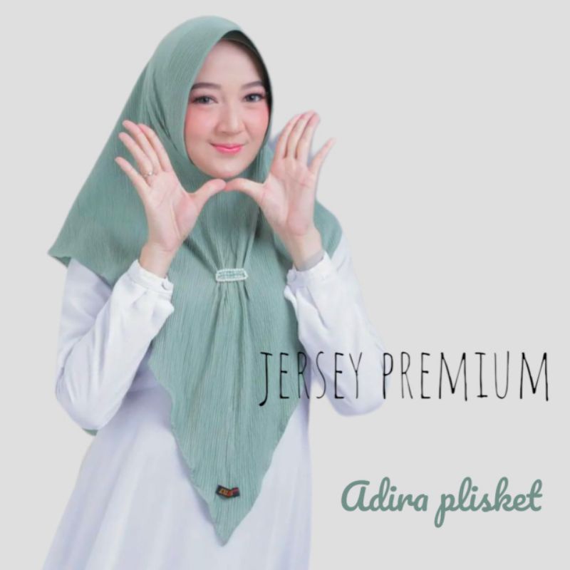 (Assyfa Hijab) ADIRA PLISKET •jilbab instan jersey premium•jilbab instan pet plisket payet depan