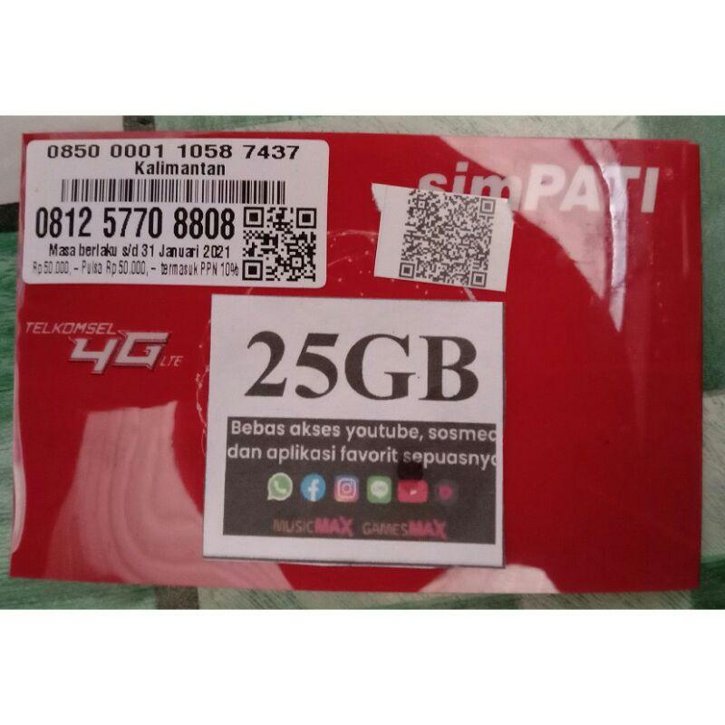 pedana telkomsel 25gb unlimited max