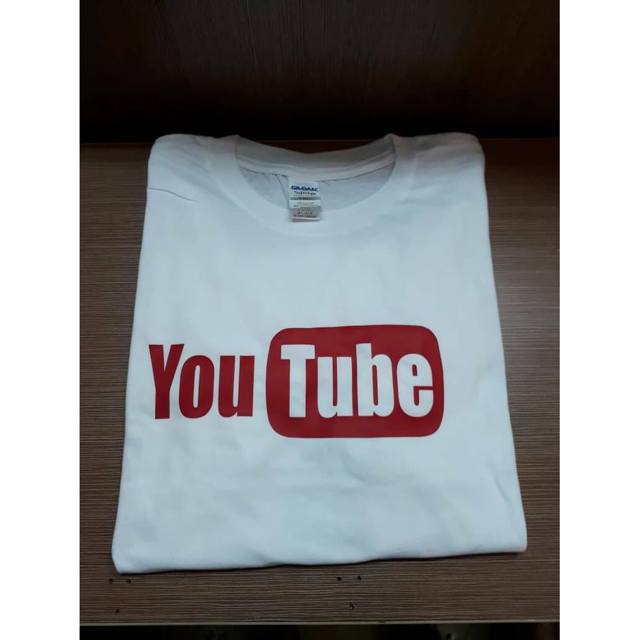 KAOS YOUTUBE (PUTIH SABLON MERAH)