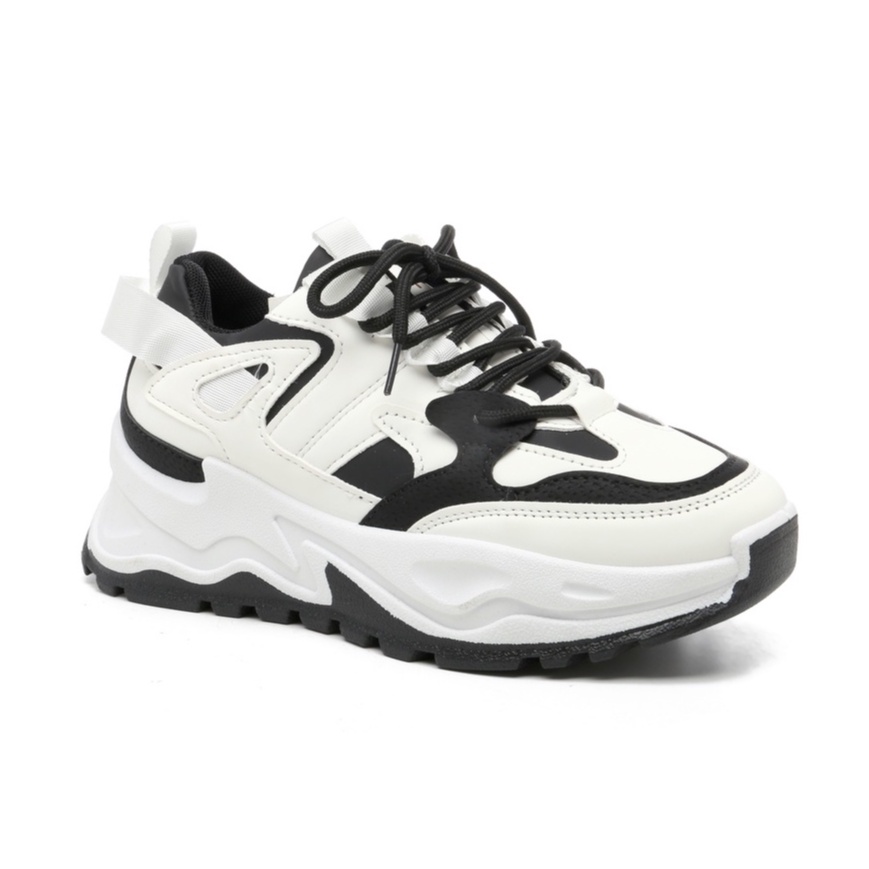 PVN Mingyu Sepatu Sneakers Wanita Casual Sport Shoes Cream 265-Jeonghan - Black