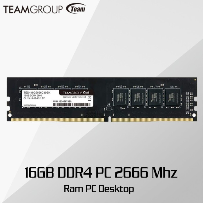Ram PC Team Elite 16GB DDR4 2666 Mhz -Longdimm 16gb ddr4 pc 21300