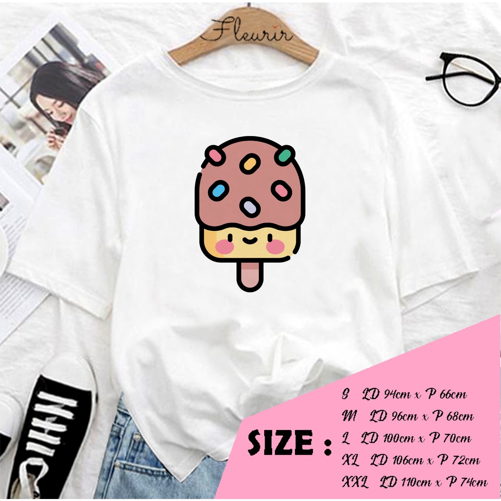 FLEURIR - COD KAOS WANITA POPSICLE PRIA REMAJA DEWASA UNISEX TSHIRT JUMBO