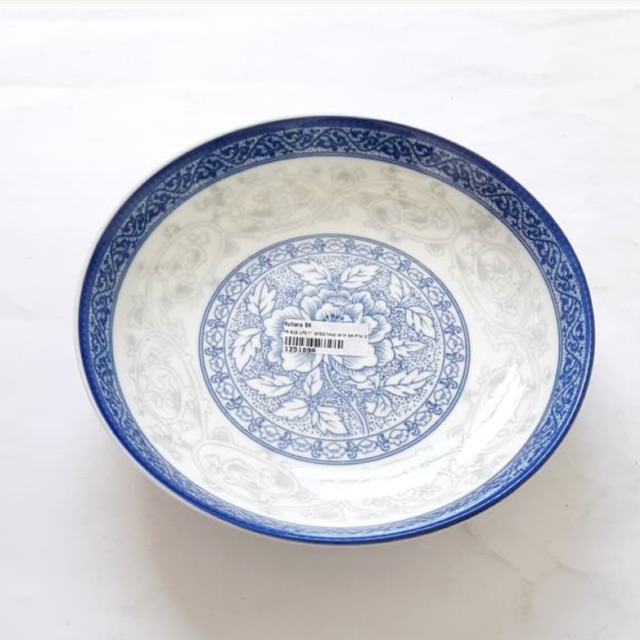 Piring Keramik Impor Motif Biru Bunga