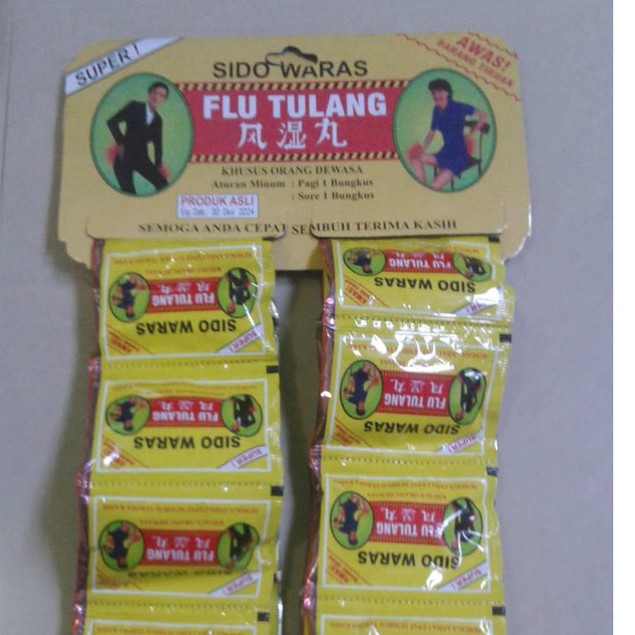 

paket 100 hanger kapsul jamu flu tulang sido waras original