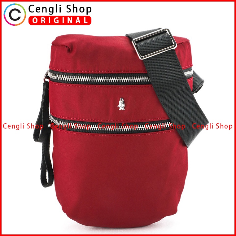 TAS SELEMPANG PRIA HUSH PUPPIES SLING BAG ORIGINAL MERAH RED HM104