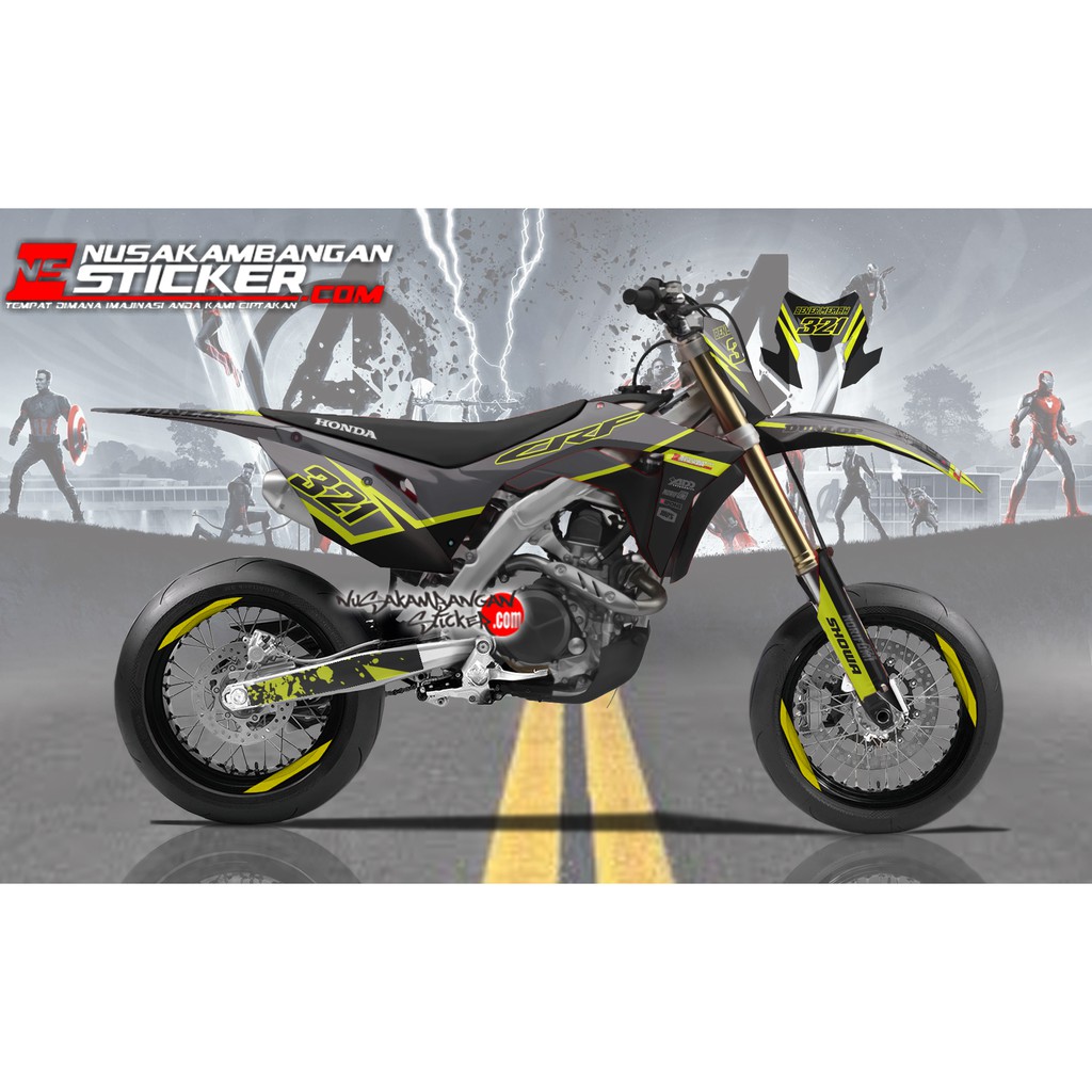 Decal sticker CRF 150 L kuning fluo Stiker Full Body