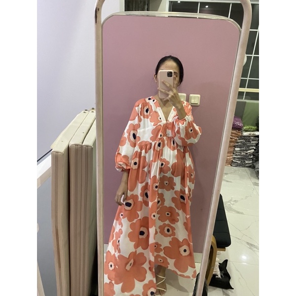 NABO - Sayonara Big Flower Salem Long Dress