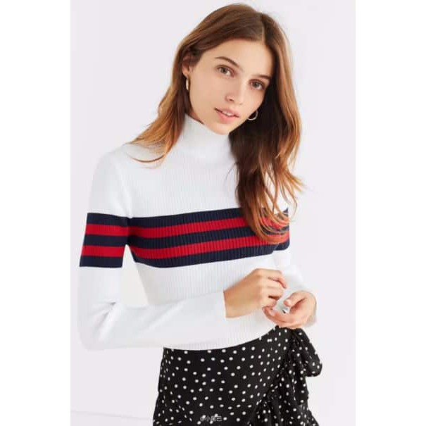 TokoMilkan - Sweater Rajut Wanita CROP RAINBOW | Atasan Sweater Wanita Rajut