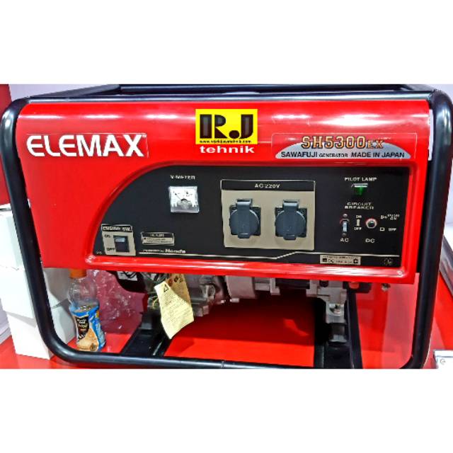 Genset Bensin Elemax SH5300EX 4,7 KVA - Kapasitas Bakar 28 L, Beroperasi Hingga 12 Jam