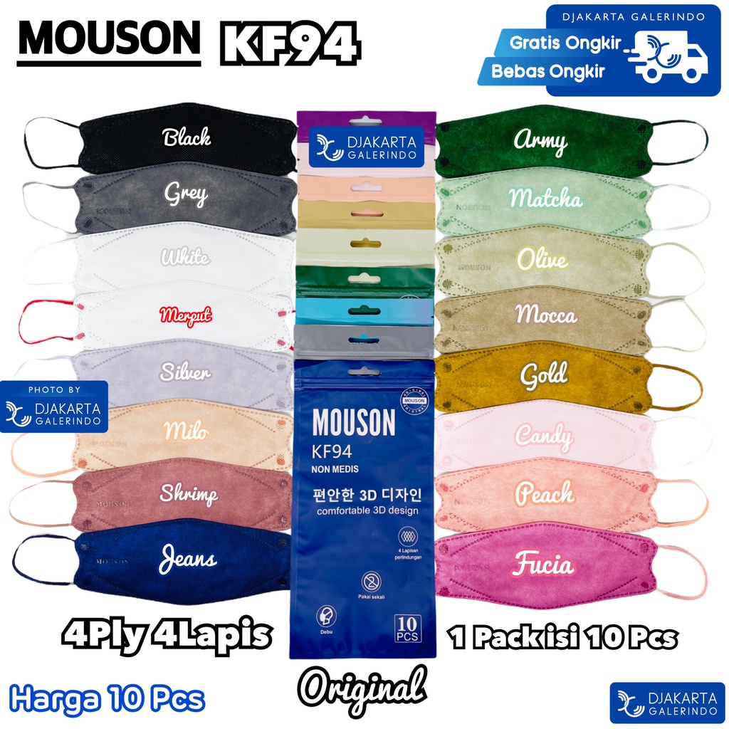 Masker KF94 MOUSON 4Ply Original isi 10Pcs