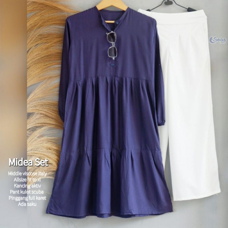 Midea Set by Seas Setelan Tunik Panjang Celana Kulot