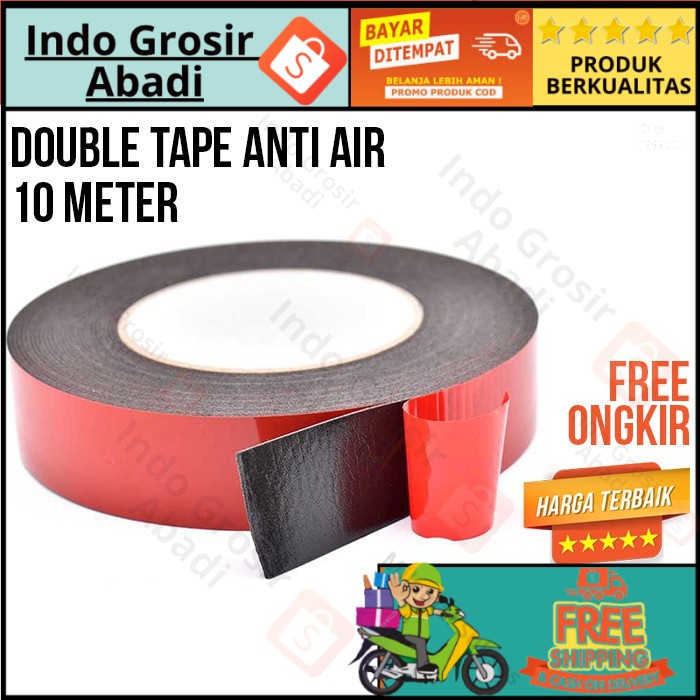 

DOBELTIP WATERPROOF 10METER 3M DOUBEL TIPE KAYU BESI PLASTIK LENGKET DOUBLE TAPE DOBEL TIP PEREKAT