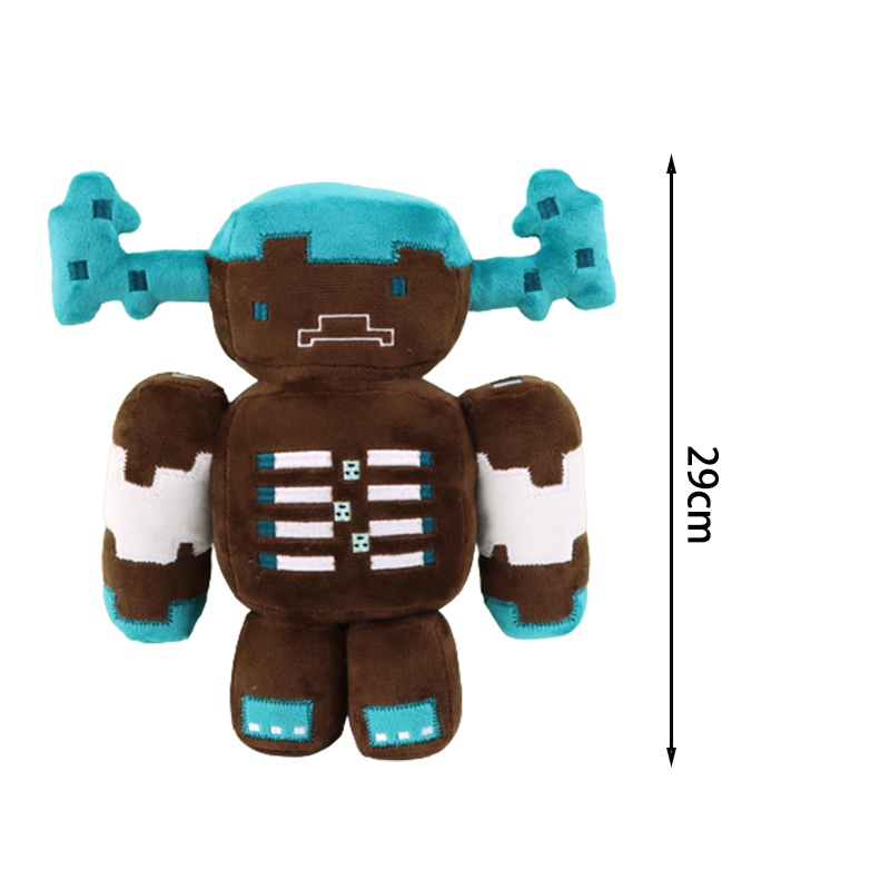 Minecraft Warden Soft Plush Stuffed Pixel Doll Kawaii My World Crystal Super Soft Toys for Children Kids Christmas Gift