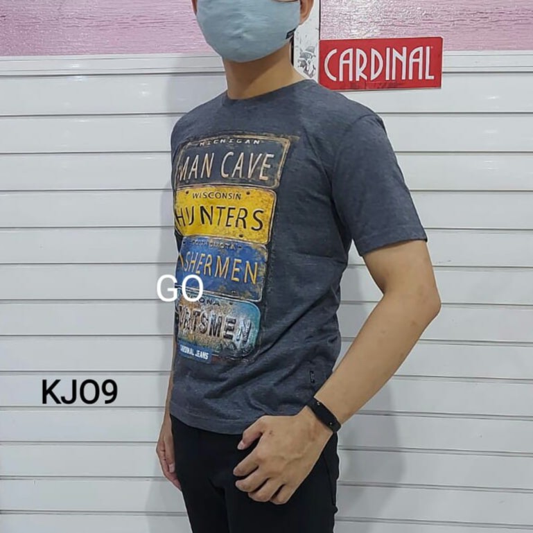 gof KJO CARDINAL JEANS KAOS T-Shirt Cowok Baju Reguler Slimfit Cowok Lengan Pendek Bermotif