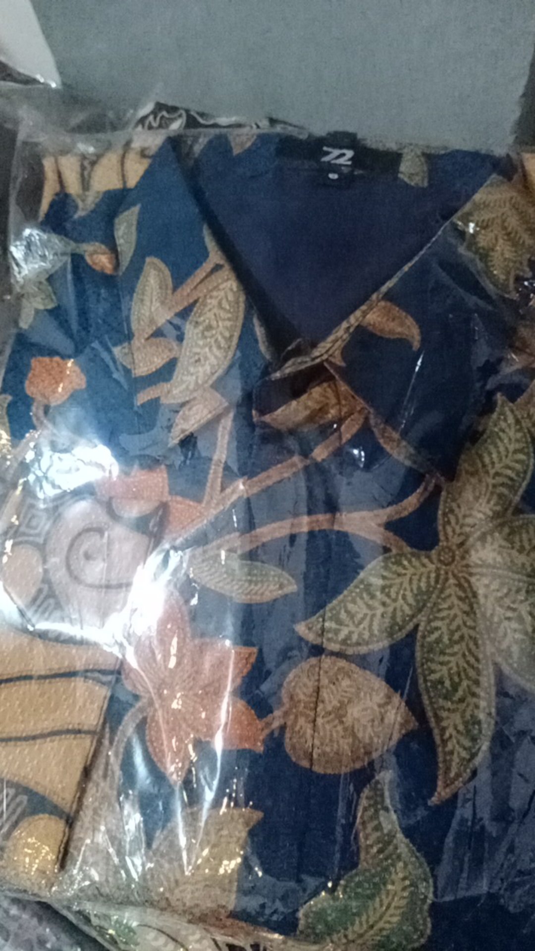 Kemeja Batik Dobby Pria Lengan Panjang Slimfit Slim Fit Premium Warna Hitam Coklat 729307 Cap 72