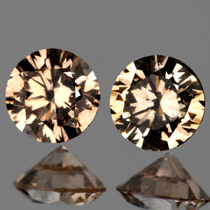 Match Pair VVS 0.07Cts/2 Pcs Round Diamond Cut 1.80MM Natural AAA Champagne DIAMOND DD011