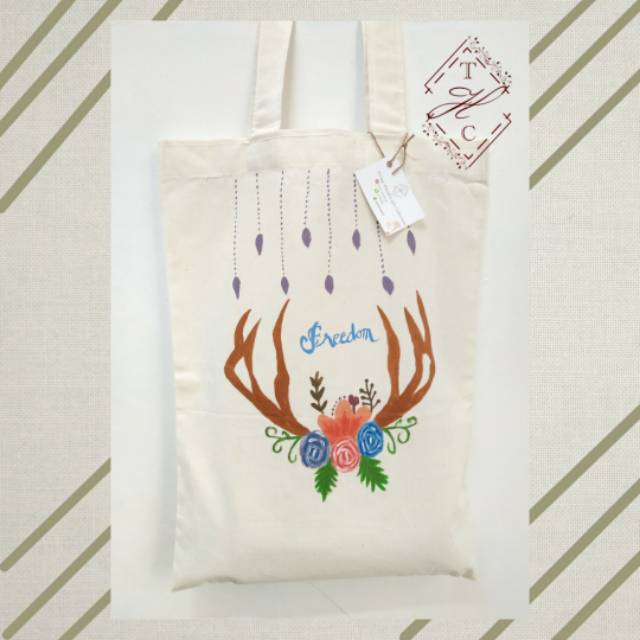 

Totebag Lukis -Antler Freedom-