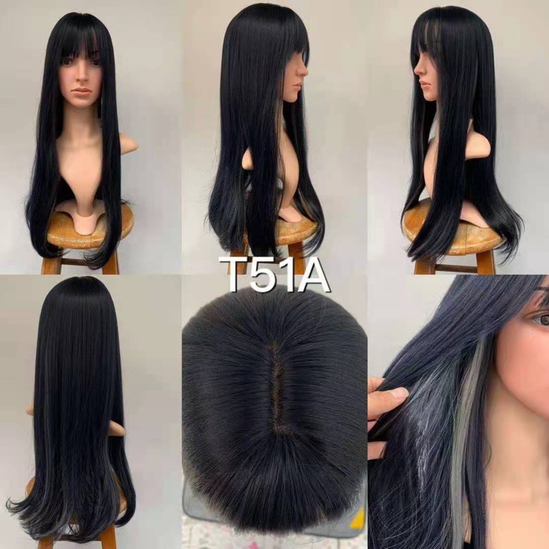 T51A full wig korean long blow highlight 65 cm