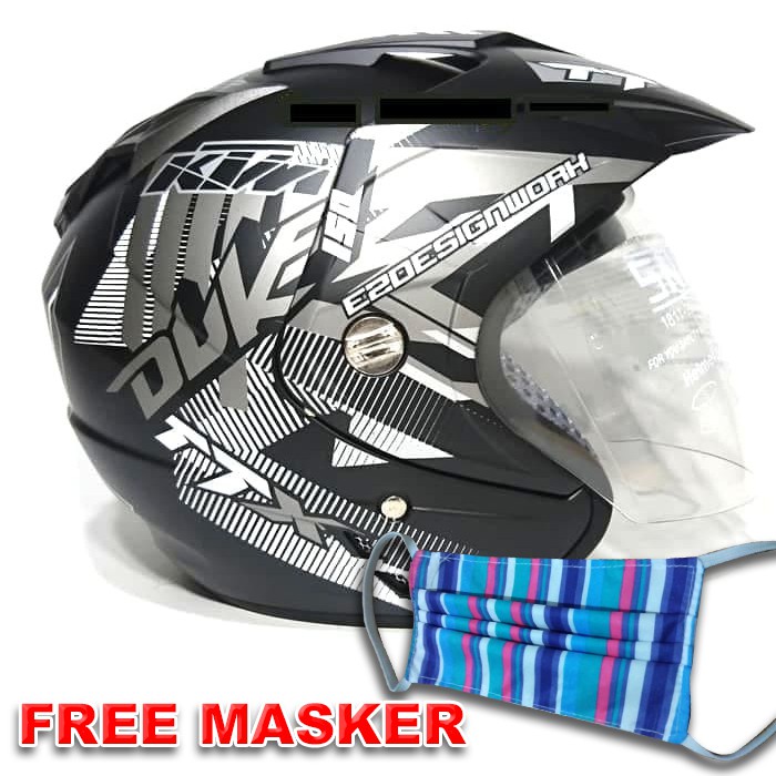 11.11 Helmet Double Visor Dua Kaca Helem Duke Doff  helm