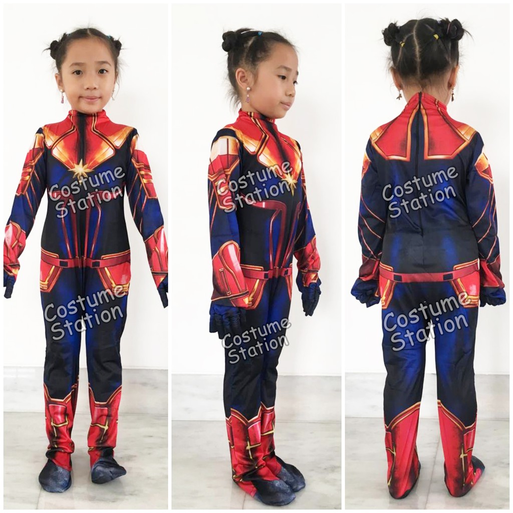 Kostum Superhero Captain Marvel / Costume Capt Marvel Avengers anak cewe