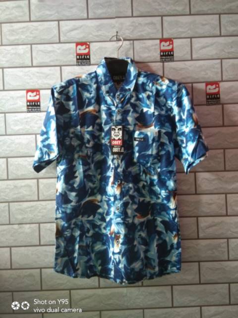 KEMEJA SURFING PRIA LENGAN PENDEK SIZE M, L, XL