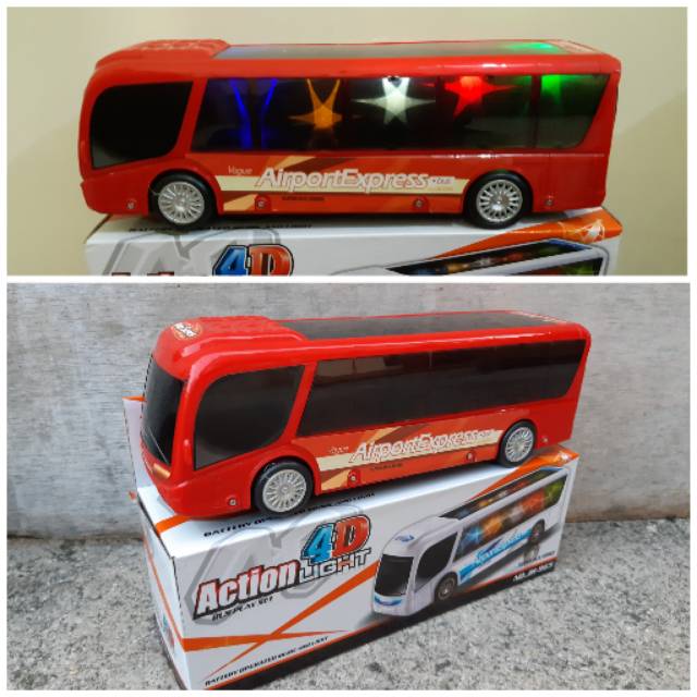 mainan bus LED bump &amp; go - mobil bis edukatif tayo edukasi anak