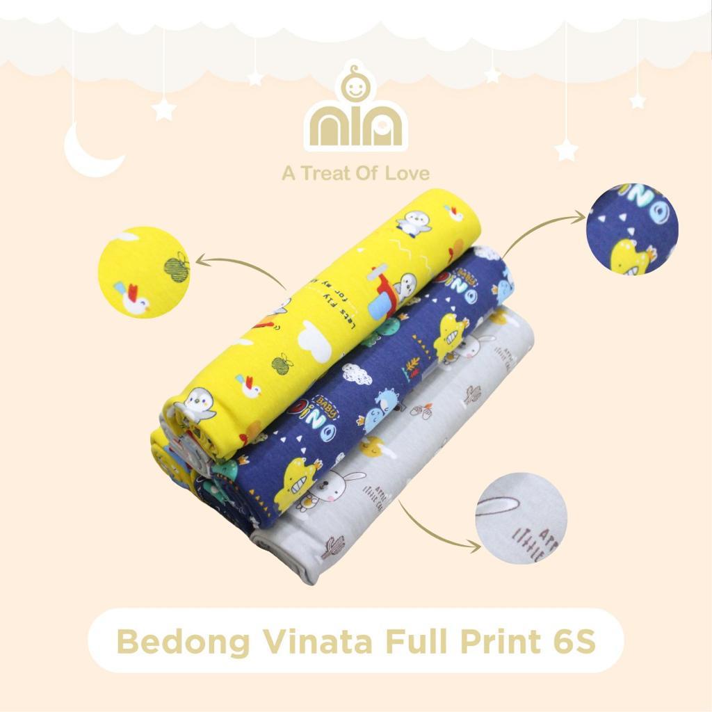 BEDONG BAYI VINATA FULL PRINT ISI 6 BAHAN LEMBUT DAN HALUS