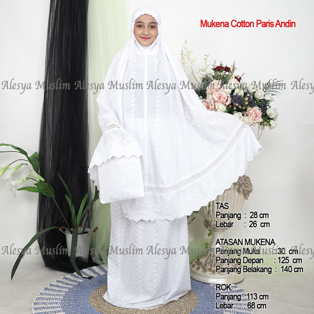 MUKENA KATUN PARIS ANDIN RENDA KATUN ZIPPER JUMBO