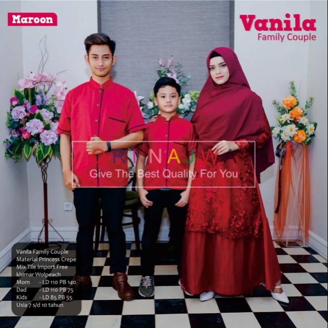 GAMIS MAXI BRUKAT COUPLE FAMILY VANILA ORI NAJWA