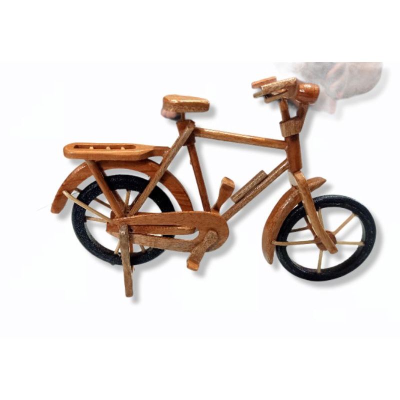 MINIATUR SEPEDA ONTEL KAYU/MINIATUR MAINAN MURAH/PAJANGAN