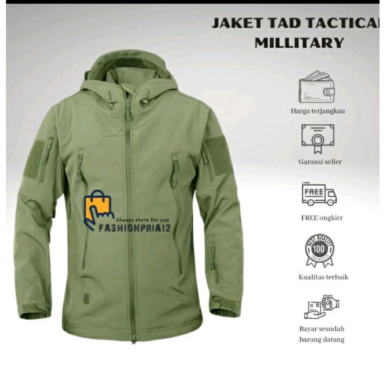 jaket TAD waterproof / silver knight / kualitas import / original
