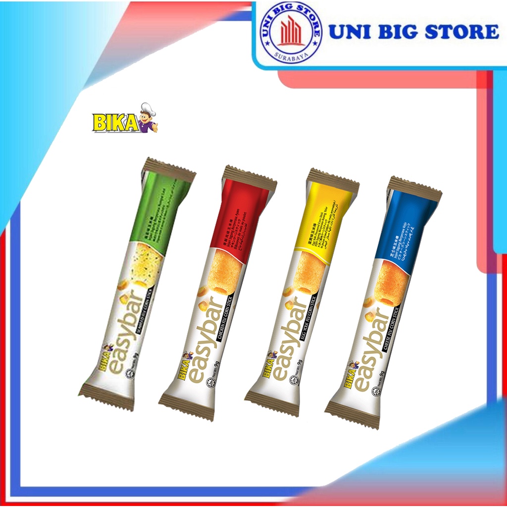 

Bika Easy Bar Corn Stick Cheese Keju Ayam BBQ Seaweed 1 sachet Mirip Momogi Import