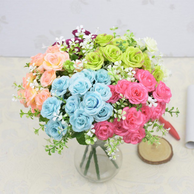 COD BUNGA MAWAR  BUNGA TANGKAI PLASTIK BUNGA ARTIFISIAL BUNGA PAJANGAN IMITASI BUNGA HIASAN BT9007-1