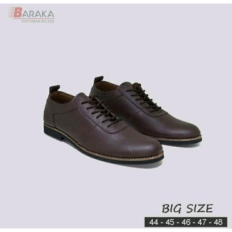 Original, Sepatu Moccasin Loafers Pria Big Size 43 44 45 46 47 / SlipOn Formal JUMBO Sepatu BR-1 Kulit Coklat, 47