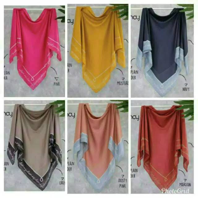 Deenay ori preloved  plain border glowing mustard sama pink