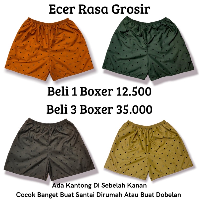 Boxer Motif Polkadot Best Seller | Celana Pendek Pria Wanita | Celana Boxer | Celana Santai | Boxer Pantai