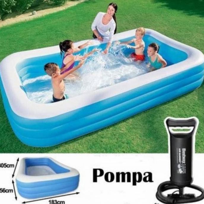 Kolam Renang Besar Panjang 3 Meterx185 Renang Anak Keluarga Sama Pompa Terlaris....