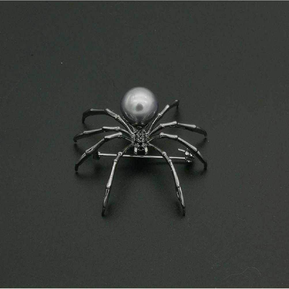 PREVA 1pc Black Spider Brooch Trendy Creative Jewelry Badge Exaggerated