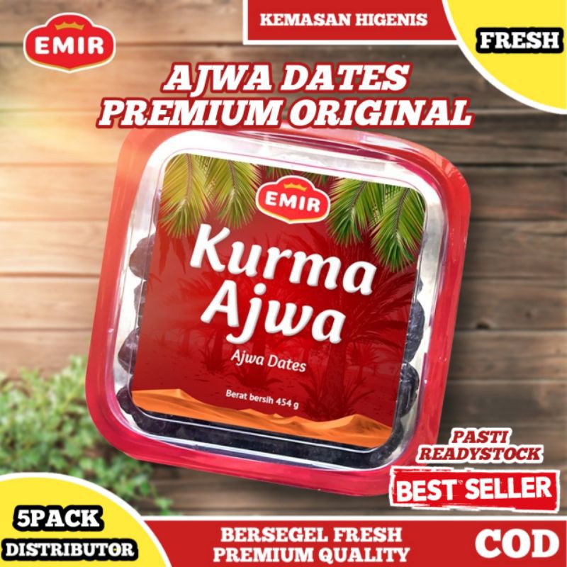 

korma kurma AJWA MADINAH PREMIUM JUMBO 5PAK