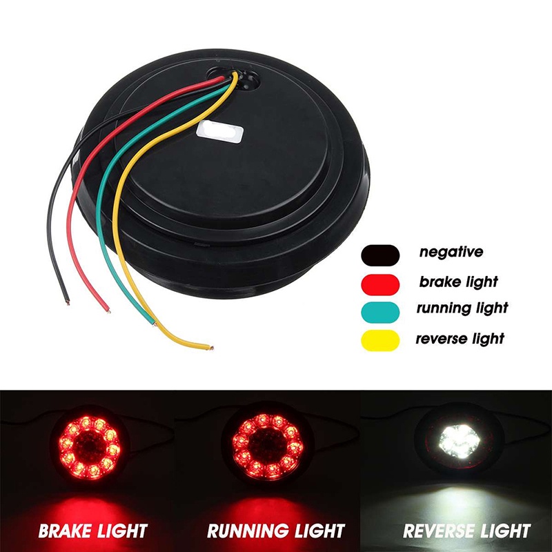 Lampu Led 16smd Bundar 4inch Warna Merah Untuk Sein / Rem Truk / Trailer