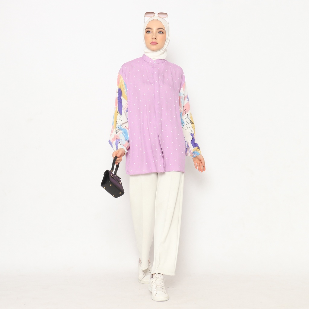 Zalfa Polka Lavenda - Blouse