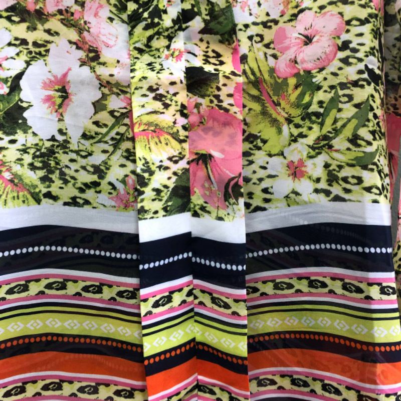 Bunga Danau - Blouse Lengan Panjang - Atasan Wanita Motif Bunga Hijau