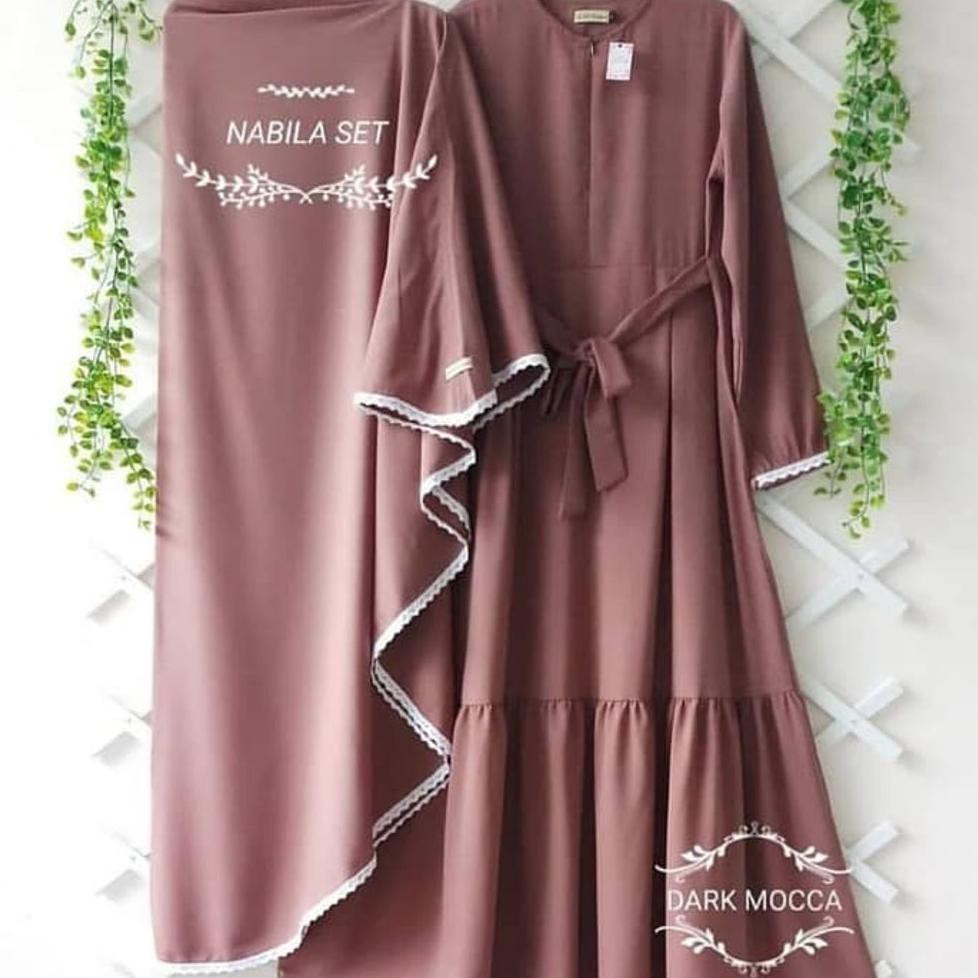 Sale Gamis Syari Nabila Set Syari Syari Polos Wollycrepe