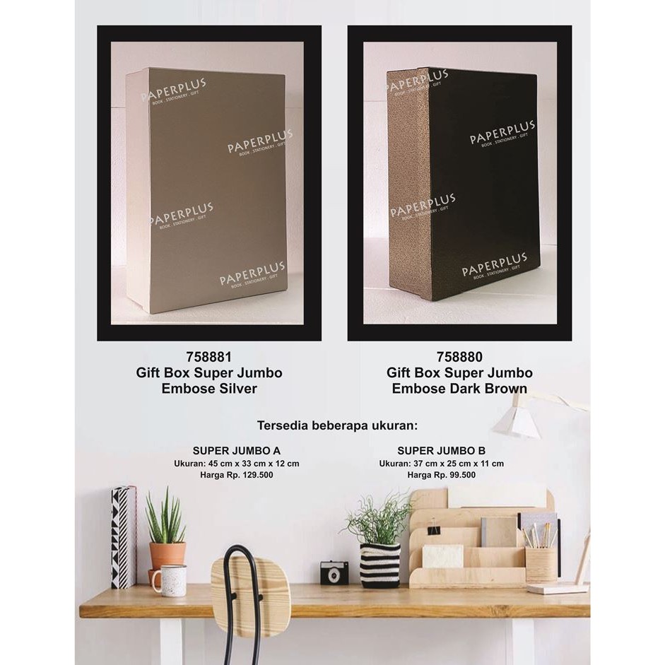 

Kotak kado/Kotak Hadiah/ Gift Box Super Jumbo A / Embose Silver