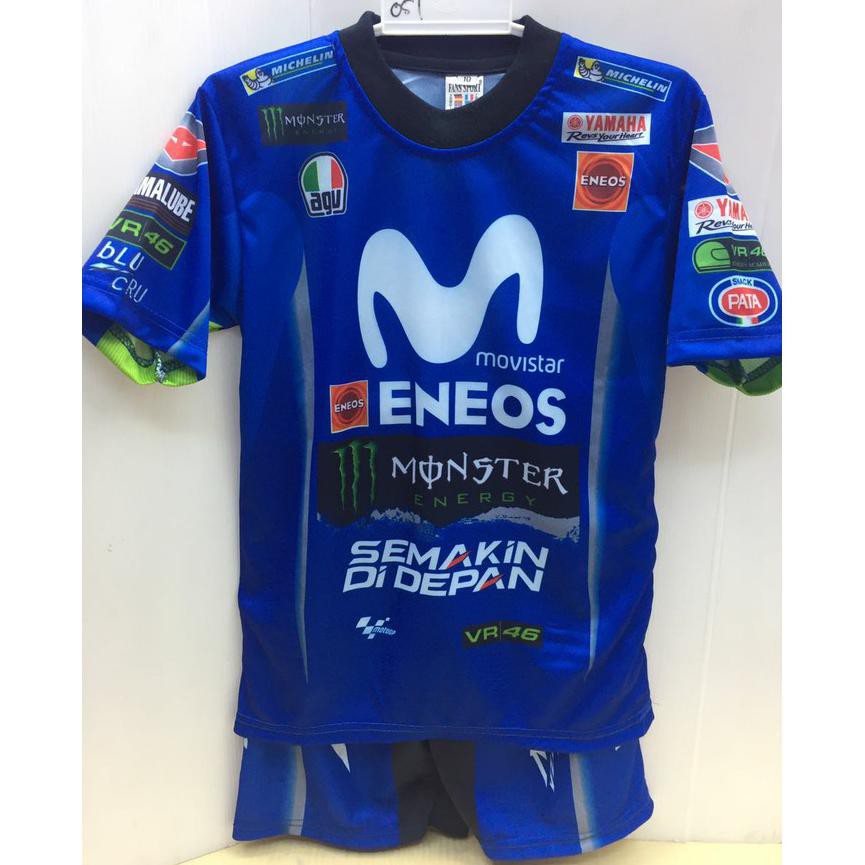 obral baju stelan anak-stelan motor gp yamaha kids pendek -gallspt