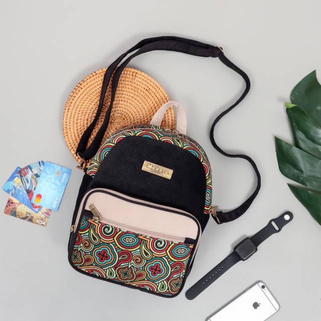Tas ransel etnik minibackpack makara premium seri hitam Tas ransel etnik minibackpack makara premium seri hitam