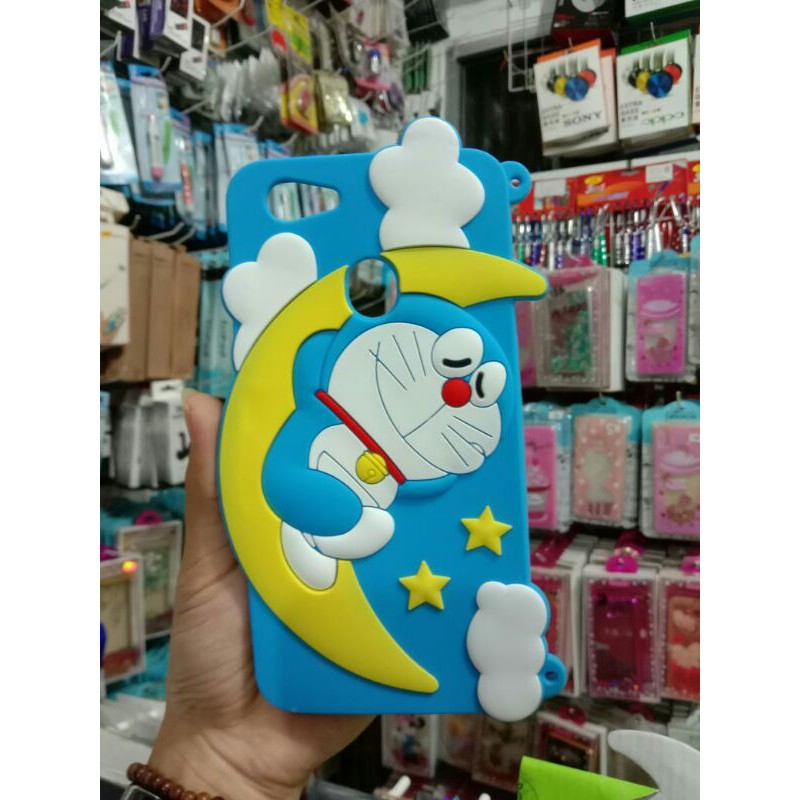 Case Boneka 3D 4D Caracter Case Soft Silikon DORAEMON AWAN&BULAN OPPO F1S/A59